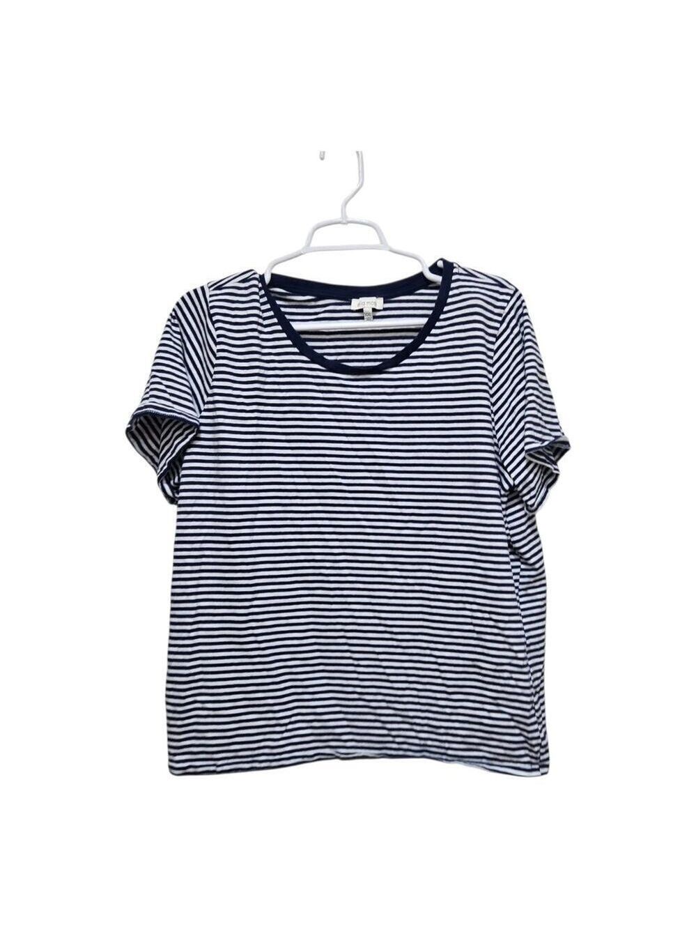 Ella Moss XXL Navy White Striped Ultra Soft Cotton Tee